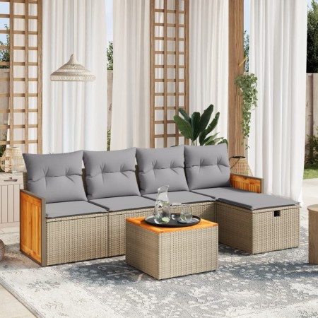 Set Gartensofas mit beigen Kissen Mix 6 Stück PE Rattan von , Gartensets - Ref: Foro24-3265728, Preis: 399,07 €, Rabatt: %