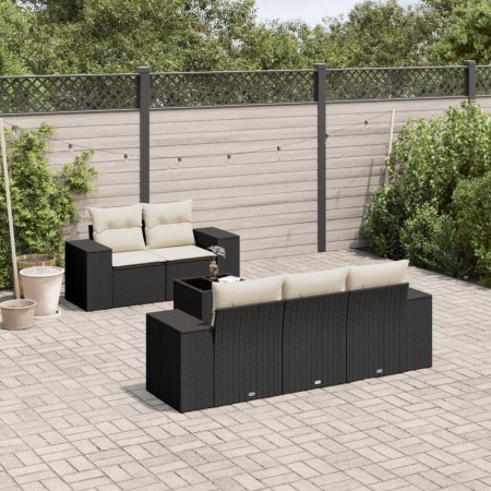 6-piece garden sofa set with black synthetic rattan cushions by , Modular outdoor sofas - Ref: Foro24-3222295, Price: 477,13 ...