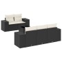 Set aus 6-teiligen Gartensofas und Kissen Kunstrattan schwarz von , Modulare Sofas für den Außenbereich - Ref: Foro24-3222295...