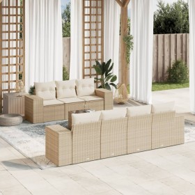 Garden sofa set with beige cushions, 8 pieces, PE rattan. by , Modular outdoor sofas - Ref: Foro24-3222327, Price: 685,79 €, ...