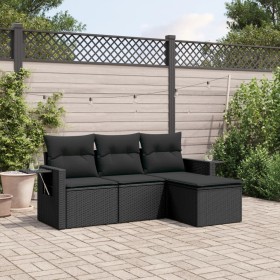 Set mit 4 Gartensofas mit Kissen Kunstrattan schwarz von , Gartensets - Ref: Foro24-3220064, Preis: 274,60 €, Rabatt: %