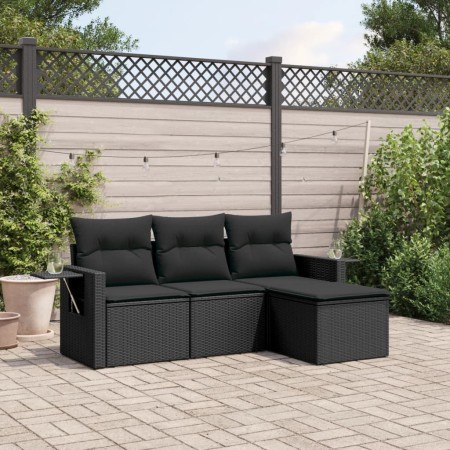 4-piece garden sofa set with black synthetic rattan cushions by , Garden sets - Ref: Foro24-3220064, Price: 274,60 €, Discoun...