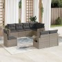 Garden sofa set 8 pieces and gray synthetic rattan cushions by , Garden sets - Ref: Foro24-3220439, Price: 588,86 €, Discount: %