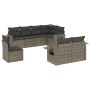 Garden sofa set 8 pieces and gray synthetic rattan cushions by , Garden sets - Ref: Foro24-3220439, Price: 588,86 €, Discount: %