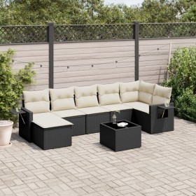 Set aus 8-teiligen Gartensofas und Kissen Kunstrattan schwarz von , Gartensets - Ref: Foro24-3220485, Preis: 526,42 €, Rabatt: %