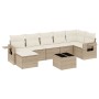 Garden sofa set with beige cushions, 8 pieces, PE rattan. by , Garden sets - Ref: Foro24-3220487, Price: 588,42 €, Discount: %