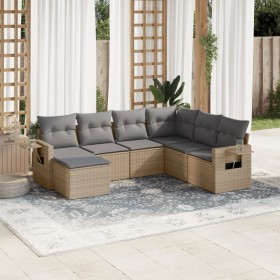 Set aus 7-teiligen Gartensofas und Kissen, synthetisches Rattan, beige von , Gartensets - Ref: Foro24-3220498, Preis: 483,85 ...