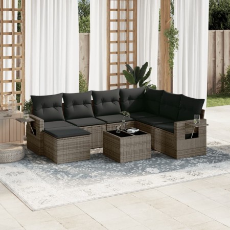 Set de sofás de jardín 8 pzas y cojines ratán sintético gris de , Conjuntos de jardín - Ref: Foro24-3220509, Precio: 540,27 €...