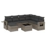 Garden sofa set 8 pieces and gray synthetic rattan cushions by , Garden sets - Ref: Foro24-3220509, Price: 524,45 €, Discount: %