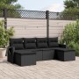 Set aus 6-teiligen Gartensofas und Kissen Kunstrattan schwarz von , Gartensets - Ref: Foro24-3220514, Preis: 346,62 €, Rabatt: %