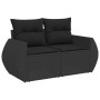 Set mit 11 Stück Gartensofas und Kissen synthetisches Rattan schwarz von , Modulare Sofas für den Außenbereich - Ref: Foro24-...