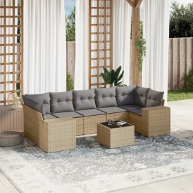 Garden sofa set with beige cushions, 8 pieces, PE rattan. by , Modular outdoor sofas - Ref: Foro24-3222338, Price: 596,71 €, ...