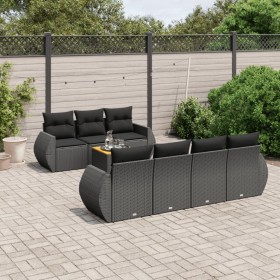 Set aus 8-teiligen Gartensofas und Kissen Kunstrattan schwarz von , Gartensets - Ref: Foro24-3224907, Preis: 537,22 €, Rabatt: %