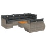 Set de sofás de jardín 10 pzas con cojines ratán sintético gris de , Conjuntos de jardín - Ref: Foro24-3225157, Precio: 653,0...