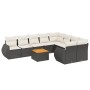 Set de sofás de jardín 10 pzas cojines ratán sintético negro de , Conjuntos de jardín - Ref: Foro24-3225160, Precio: 627,57 €...