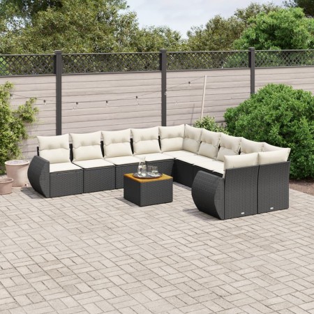 Set mit 11 Stück Gartensofas und Kissen synthetisches Rattan schwarz von , Gartensets - Ref: Foro24-3225195, Preis: 717,07 €,...