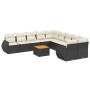 Set mit 11 Stück Gartensofas und Kissen synthetisches Rattan schwarz von , Gartensets - Ref: Foro24-3225195, Preis: 736,03 €,...