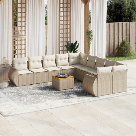 Garden sofa set 11 pieces with beige synthetic rattan cushions by , Garden sets - Ref: Foro24-3225197, Price: 864,97 €, Disco...