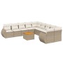 Set de sofás de jardín 11pzas con cojines ratán sintético beige de , Conjuntos de jardín - Ref: Foro24-3225197, Precio: 864,9...