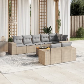 Set mit 9 Gartensofas mit beigen Kissen aus synthetischem Rattan von , Gartensets - Ref: Foro24-3225534, Preis: 679,99 €, Rab...