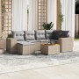 Set of 7-piece garden sofas and beige synthetic rattan cushions by , Garden sets - Ref: Foro24-3225548, Price: 486,02 €, Disc...