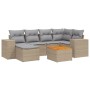 Set of 7-piece garden sofas and beige synthetic rattan cushions by , Garden sets - Ref: Foro24-3225548, Price: 486,02 €, Disc...