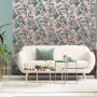 DUTCH WALLCOVERINGS Green and pink leaves and birds wallpaper by DUTCH WALLCOVERINGS, Painted paper - Ref: Foro24-426241, Pri...