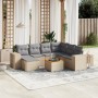 Garden sofa set with beige cushions, 8 pieces, PE rattan. by , Garden sets - Ref: Foro24-3225562, Price: 566,23 €, Discount: %