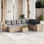 Set mit 9 Gartensofas mit beigen Kissen aus synthetischem Rattan von , Gartensets - Ref: Foro24-3225583, Preis: 606,74 €, Rab...