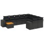 Set de sofás de jardín 10 pzas cojines ratán sintético negro de , Conjuntos de jardín - Ref: Foro24-3225607, Precio: 661,14 €...