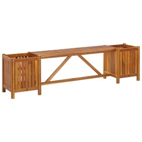 Solid acacia garden bench with 2 planters 150x30x40 cm by vidaXL, garden benches - Ref: Foro24-46344, Price: 80,99 €, Discoun...