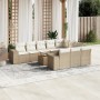 Set von 11-teiligen Gartensofas mit beigen Kissen aus synthetischem Rattan von , Gartensets - Ref: Foro24-3225624, Preis: 832...