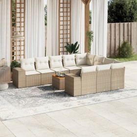 Set von 11-teiligen Gartensofas mit beigen Kissen aus synthetischem Rattan von , Gartensets - Ref: Foro24-3225624, Preis: 827...