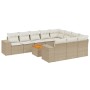 Set de sofás de jardín 11pzas con cojines ratán sintético beige de , Conjuntos de jardín - Ref: Foro24-3225624, Precio: 826,9...