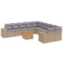 Set von 11-teiligen Gartensofas mit beigen Kissen aus synthetischem Rattan von , Gartensets - Ref: Foro24-3225639, Preis: 763...