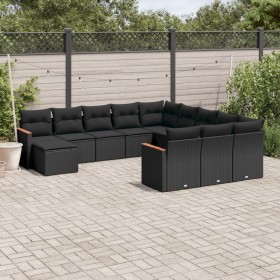 Garden sofa set 12 pieces with black synthetic rattan cushions by , Garden sets - Ref: Foro24-3226580, Price: 691,53 €, Disco...