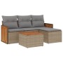 Set Gartensofas mit Kissen 5 Stück synthetisches Rattan beige von , Gartensets - Ref: Foro24-3227592, Preis: 341,74 €, Rabatt: %