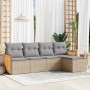 Set Gartensofas mit Kissen 5 Stück synthetisches Rattan beige von , Gartensets - Ref: Foro24-3227599, Preis: 326,99 €, Rabatt: %