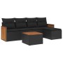 Set aus 6-teiligen Gartensofas und Kissen Kunstrattan schwarz von , Gartensets - Ref: Foro24-3227602, Preis: 331,54 €, Rabatt: %