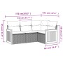 Garden sofa set 4 pieces with gray synthetic rattan cushions by , Garden sets - Ref: Foro24-3227614, Price: 310,52 €, Discoun...