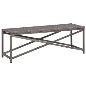 Banco de jardín ratán sintético gris 120 cm de vidaXL, Bancos de jardín - Ref: Foro24-46211, Precio: 70,99 €, Descuento: %