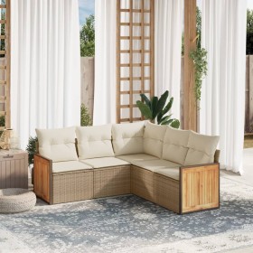 Garden sofa set with 5-piece synthetic rattan beige cushions by , Garden sets - Ref: Foro24-3227640, Price: 446,19 €, Discoun...