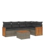 Set de muebles de jardín 6 pzas y cojines ratán sintético gris de , Conjuntos de jardín - Ref: Foro24-3227635, Precio: 403,57...