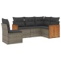 Set Gartensofas mit Kissen 5 Stück synthetisches Rattangrau von , Gartensets - Ref: Foro24-3227656, Preis: 365,95 €, Rabatt: %