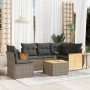 Set mit 6 Gartenmöbeln und Kissen synthetisches Rattangrau von , Gartensets - Ref: Foro24-3227663, Preis: 403,57 €, Rabatt: %