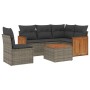 6-piece garden furniture set with gray synthetic rattan cushions by , Garden sets - Ref: Foro24-3227663, Price: 403,57 €, Dis...