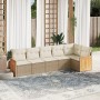 Garden sofa set with 6-piece synthetic rattan beige cushions by , Garden sets - Ref: Foro24-3227668, Price: 478,06 €, Discoun...