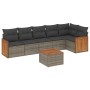 7-piece garden sofa set with gray PE rattan cushions by , Garden sets - Ref: Foro24-3227677, Price: 466,39 €, Discount: %