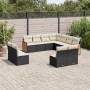 Garden sofa set 11 pieces and black synthetic rattan cushions by , Garden sets - Ref: Foro24-3227764, Price: 642,15 €, Discou...