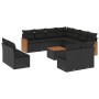 Set Gartensofas 12 Stück Kissen synthetisches Rattan schwarz von , Gartensets - Ref: Foro24-3227770, Preis: 684,73 €, Rabatt: %